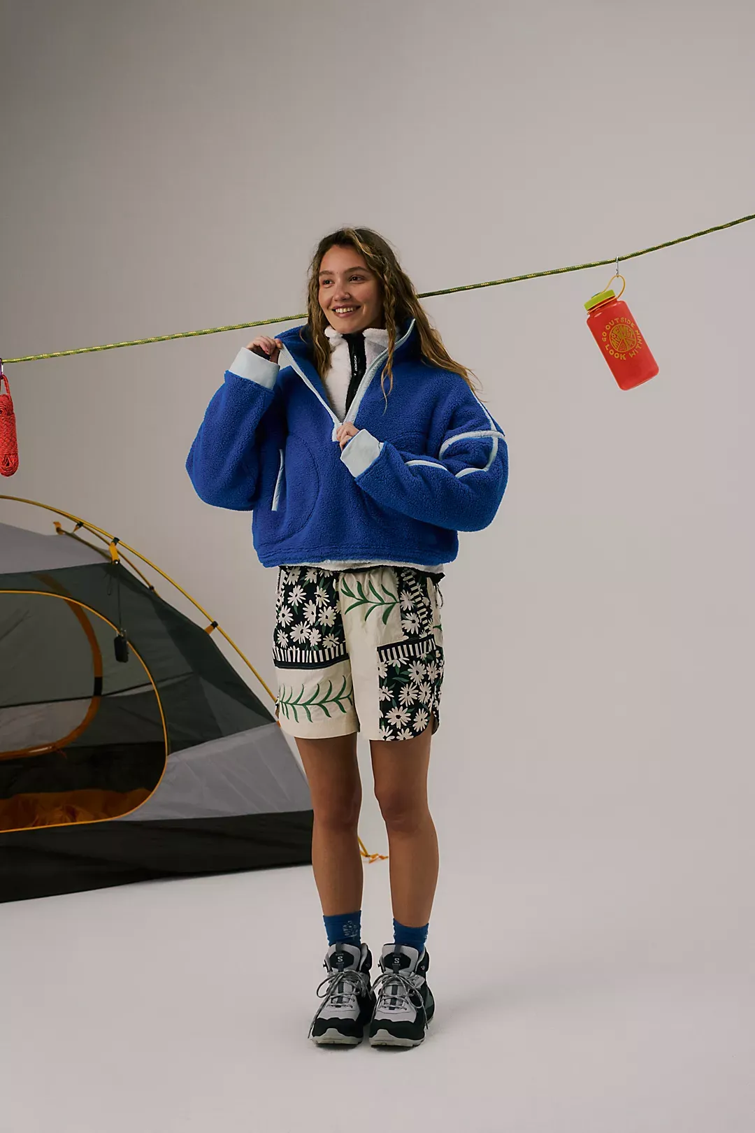 Free People Mountain High 1/2 Zip Fleece Midatlantic Combo