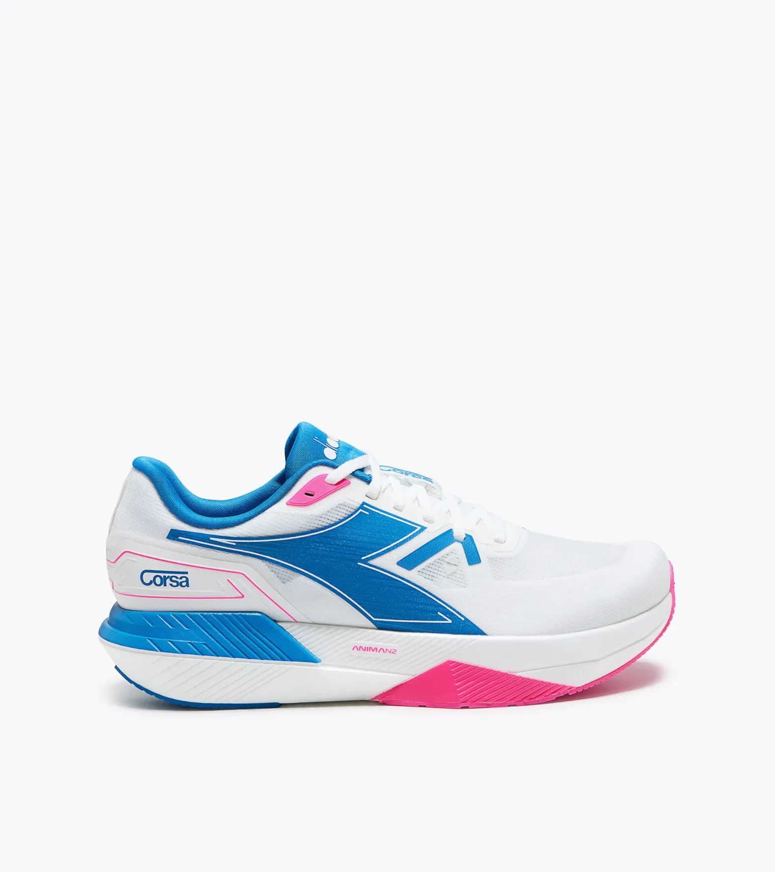 Diadora Men's Corsa Lucent White/Mediterranean/Pink