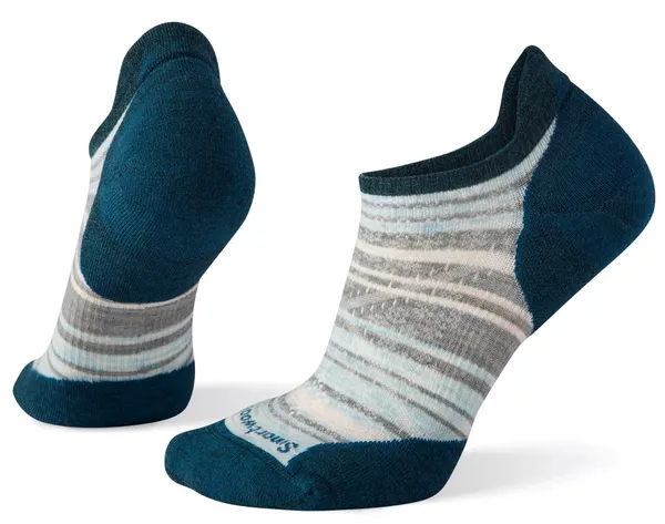 Smartwool Women's Run Targeted Cushion Striped Low Ankle Socks Twilight Blue