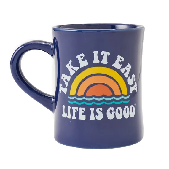 Life is Good Sunset Mountains Diner Mug - Thumbnail 2