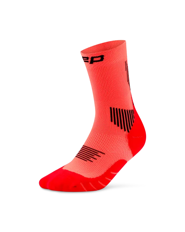 CEP CORE RUN MID CUT COMPRESSION SOCKS 5.0 Neon Coral