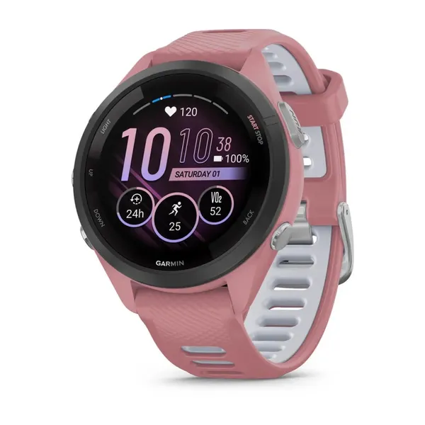 Garmin Forerunner 265S Black Bezel with Light Pink Case
