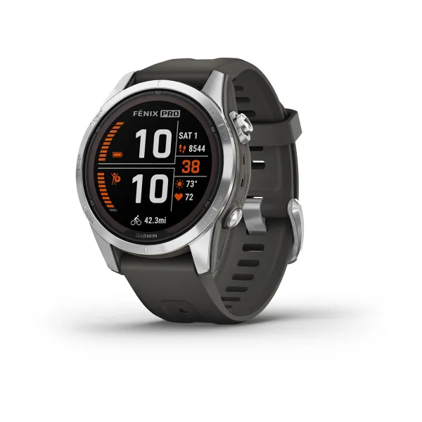 Garmin fenix 7S Pro - Solar Edition Silver with Graphite Band