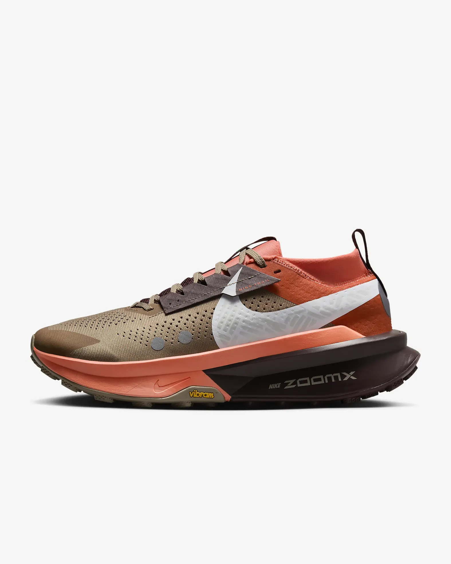 スパイク・シューズ Nike ZoomX Zegama Trail2 Nike Men's Zegama Trail 2 Khaki/White-Hyper Crimson