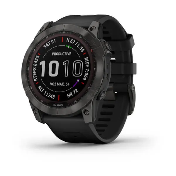 Garmin fenix 7X - Sapphire Solar Edition Carbon Gray DLC Titanium with Black Band