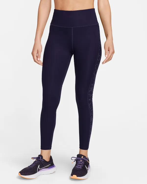 Nike Women's Mid Rise 7/8 Printed Leggings Purple Ink