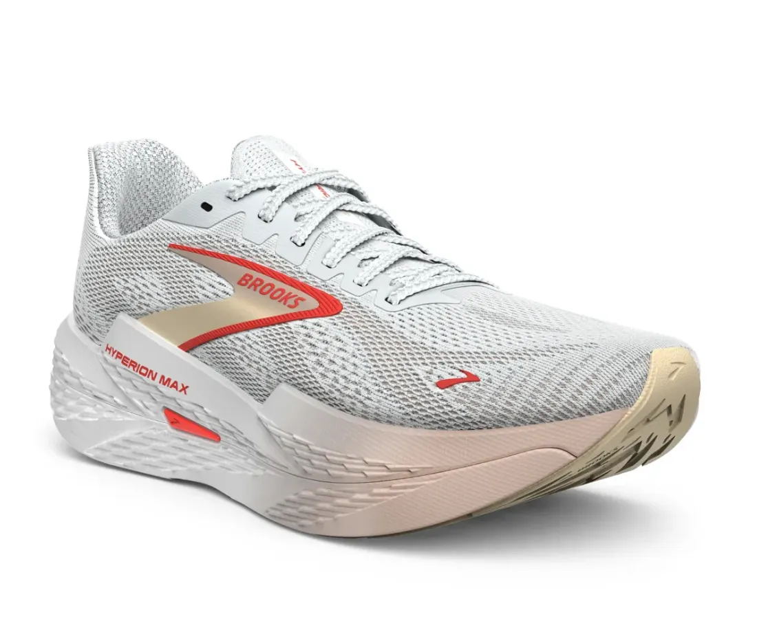 BROOKS Women's Hyperion Max 2 White/Peach/Coral