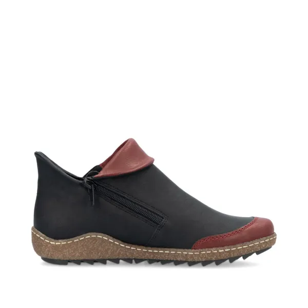 Rieker Women's Z7582 Liv Wine / Schwarz / Smoke