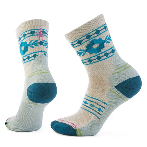 Smartwool Women's Hike Light Cushion Retro Floral Mid Crew Socks Moonbeam