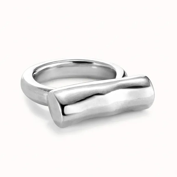 UNOde50 Ser Natural Horizontal Tube Ring Silver