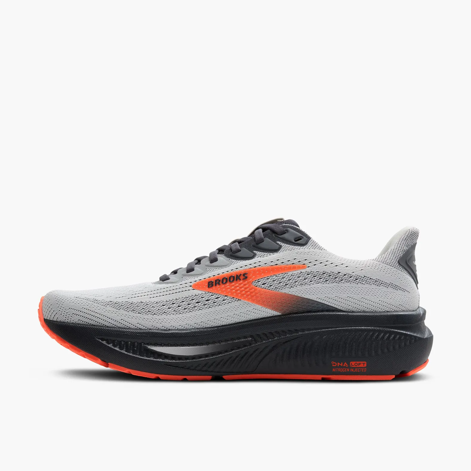 Brooks Men's Ghost 17 Extra Wide Oyster Mushroom/Orange/Ebony
