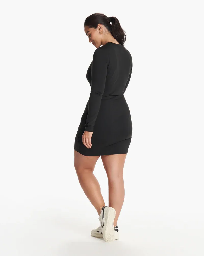 Vuori Women's Long Sleeve Halo Essential Dress Black Heather