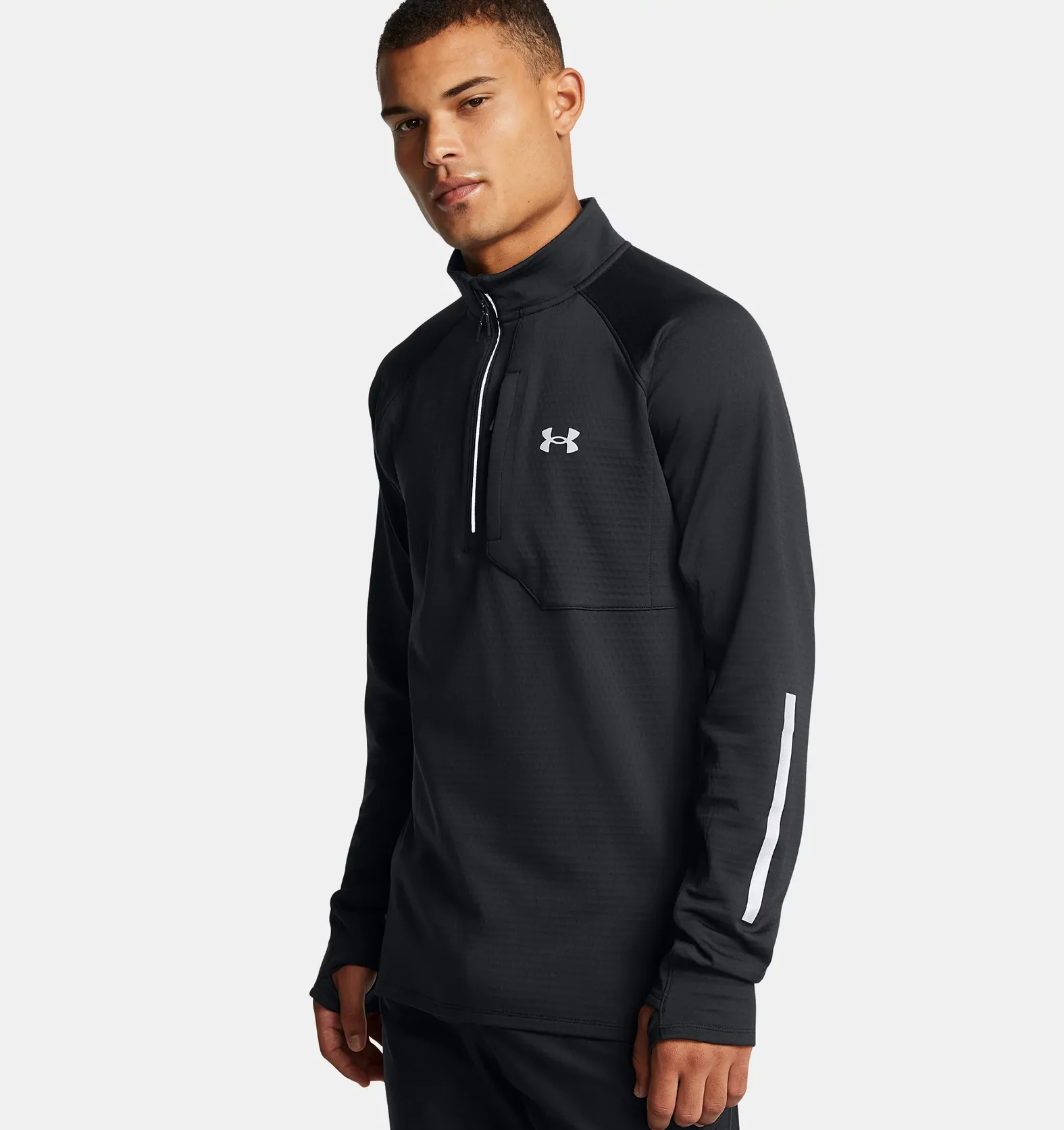 UNDER ARMOUR Men's UA Launch Elite Cold Weather ½ Zip Black/Reflective