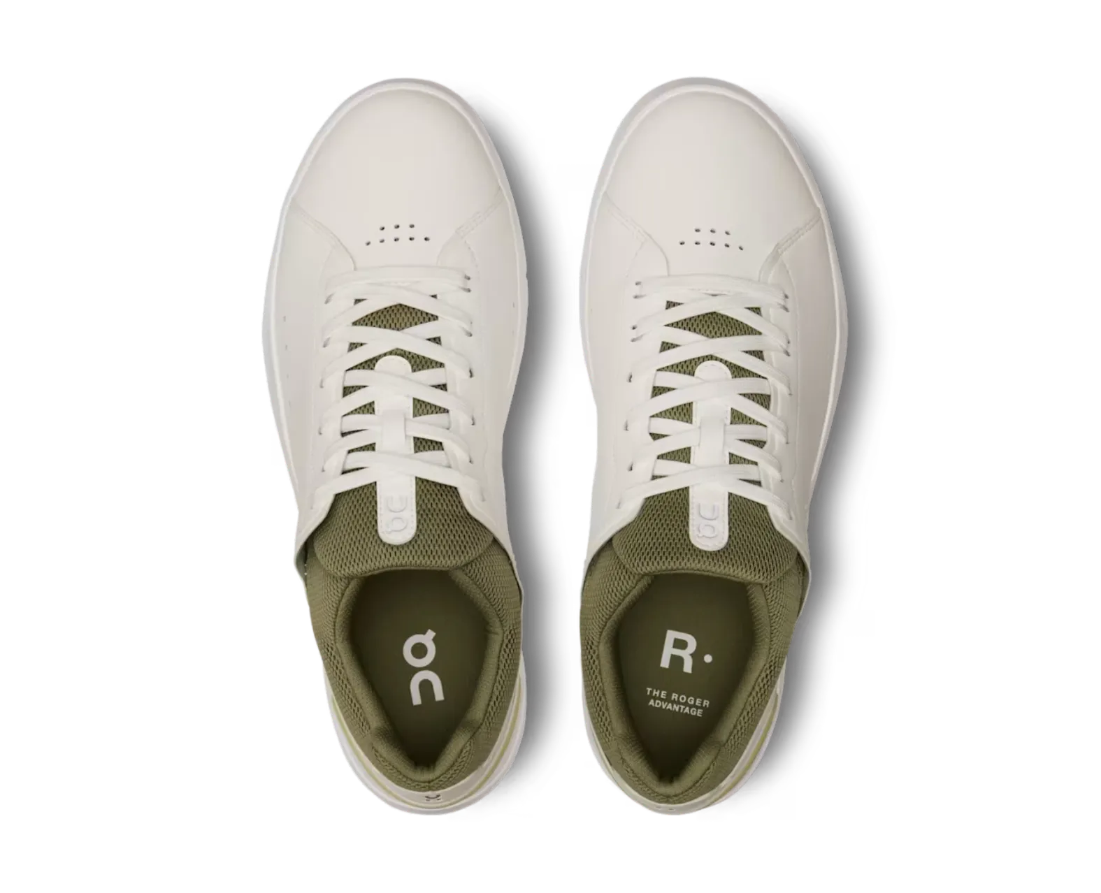 Mens Size 12 On Cloud The Roger Advantage Athletic Sneakers White Olive Lace Up On Men main image 2