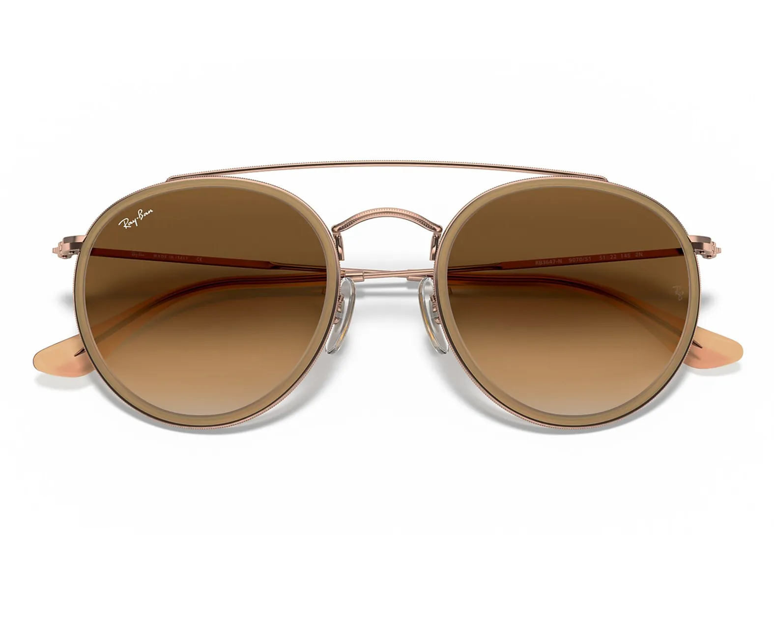 Ray-Ban Double Bridge Round Sunglasses in Copper Buy Ray-Ban Round Double Bridge Sunglasses Online | MAGRABi KSA main image 2