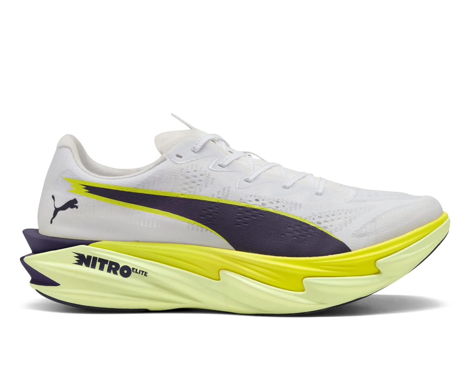 PUMA MEN'S DEVIATE NITRO ELITE 4 PUMA WHITE-APPLE SPRITZ-LUX LIME
