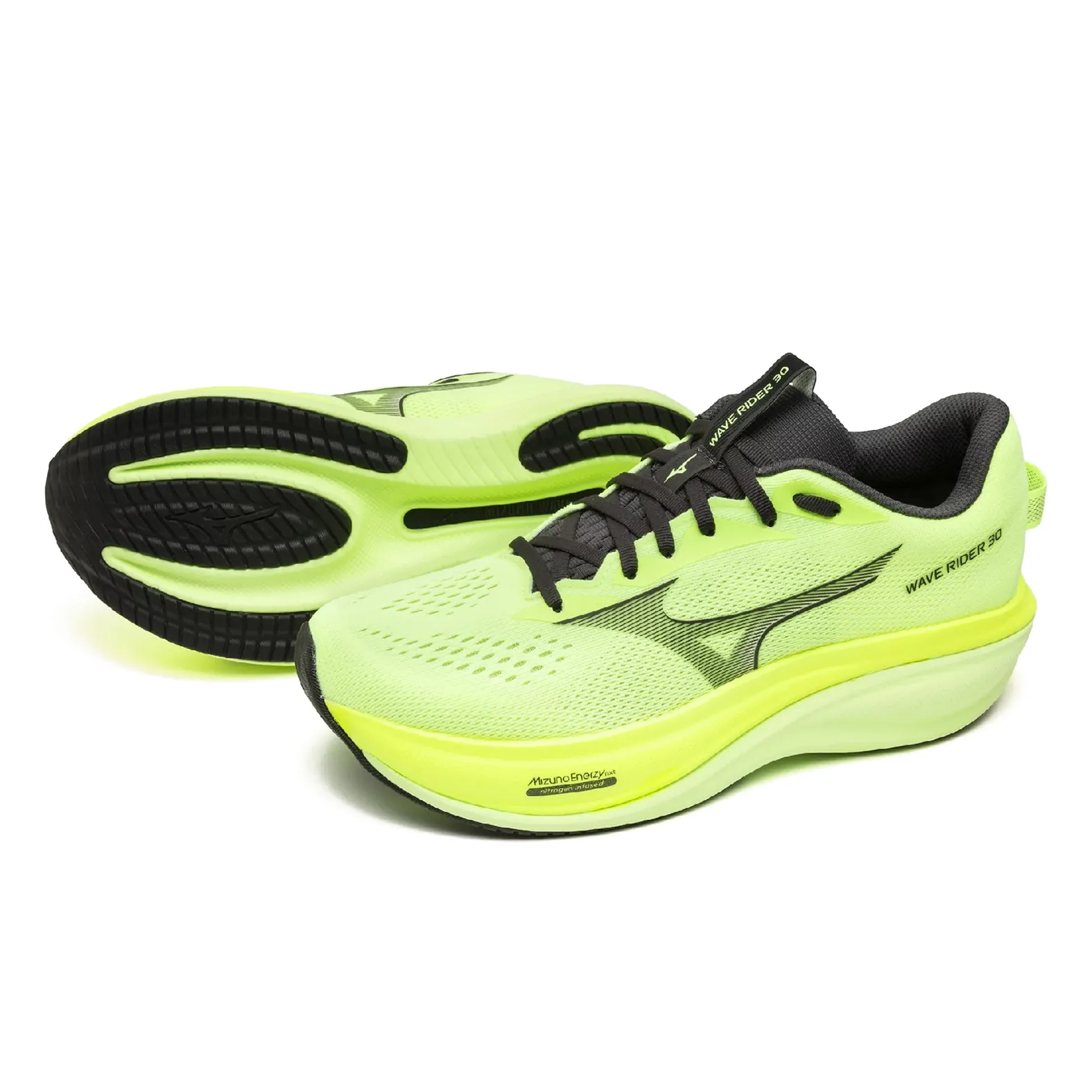 Mizuno Men's Wave Rider 30 LIME PULP-BLACK OYSTER