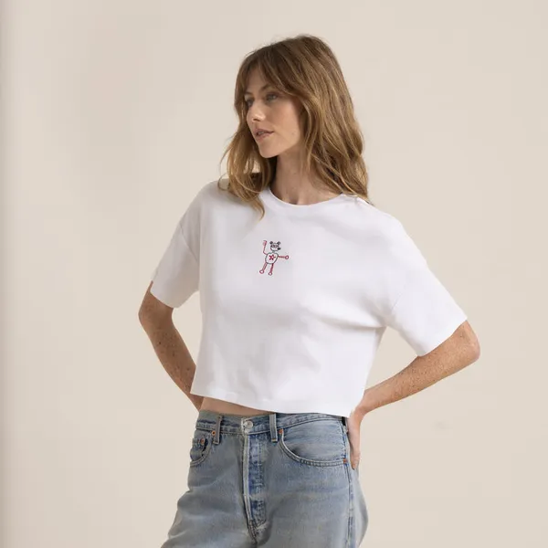 Roark Women's Bear Boxy Tee Basquiat Premium Tee White