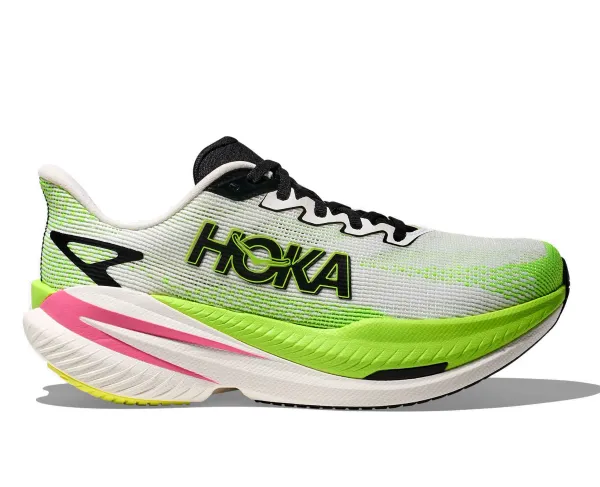 HOKA Women's MACH X 3 WHITE / NEON LIME