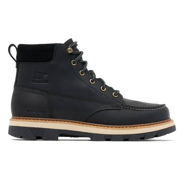 Sorel Men's Lark-47 Moc Toe WP BLACK/BLEACHED CERAMIC