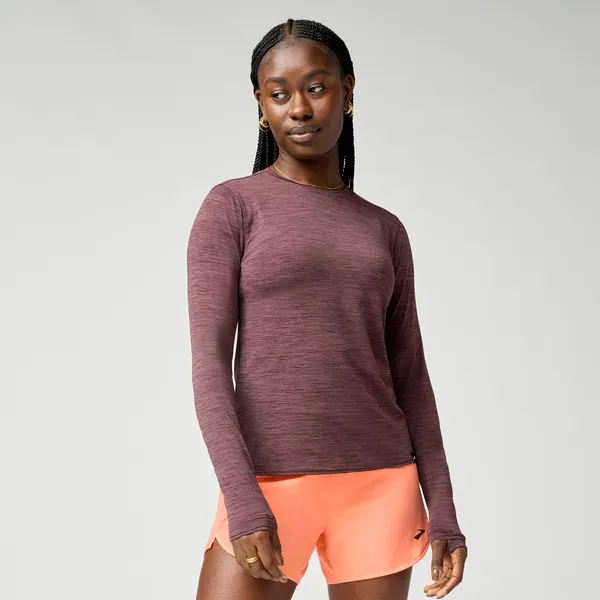 Brooks Women's Luxe Long Sleeve Htr Cocoa