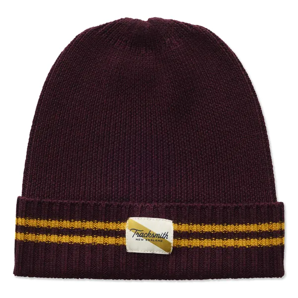 Tracksmith Varsity Runner's Cap Wine/Narcissus