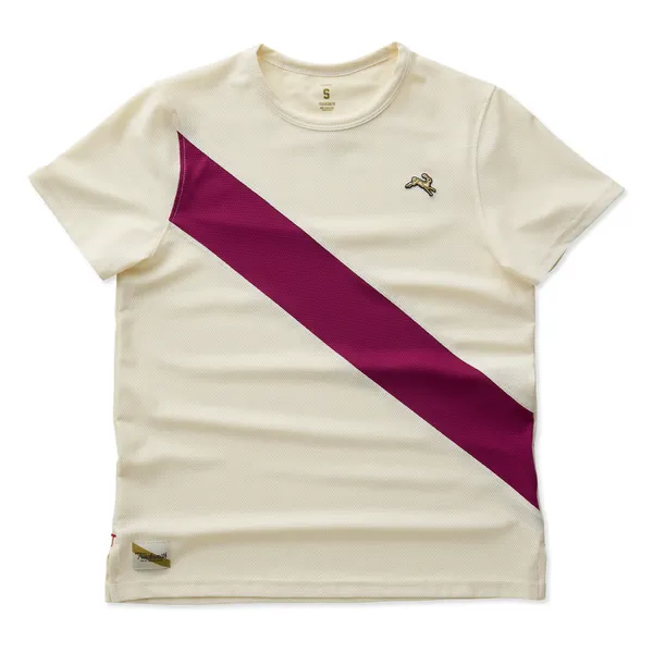 Tracksmith Women's Van Cortlandt Tee Ivory/Raspberry