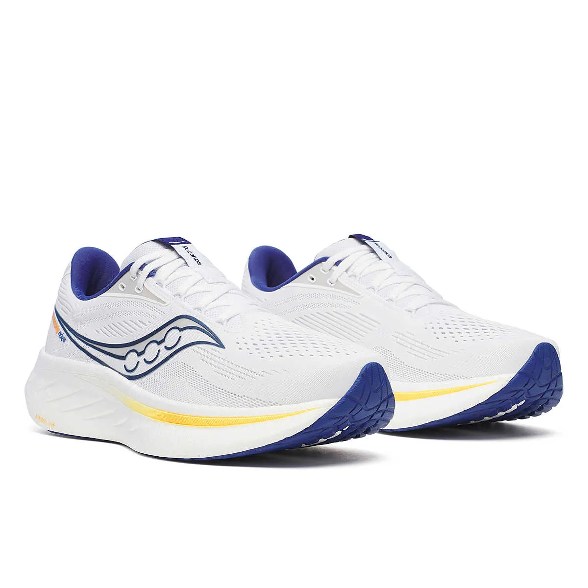 NEW SAUCONY men\'s ride 18 shoe in white/azurite blanc/azurite Saucony Men main image 2