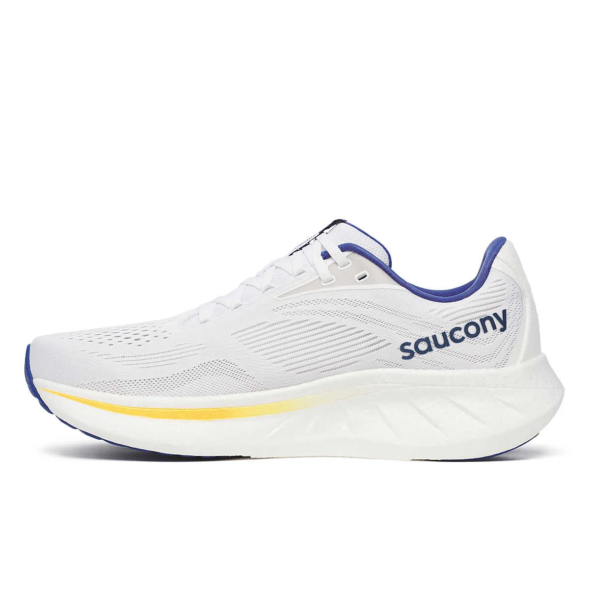 NEW SAUCONY men\'s ride 18 shoe in white/azurite blanc/azurite Saucony Men main image 3