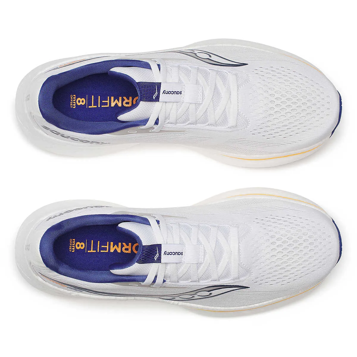 NEW SAUCONY men\'s ride 18 shoe in white/azurite blanc/azurite Saucony Men main image 4