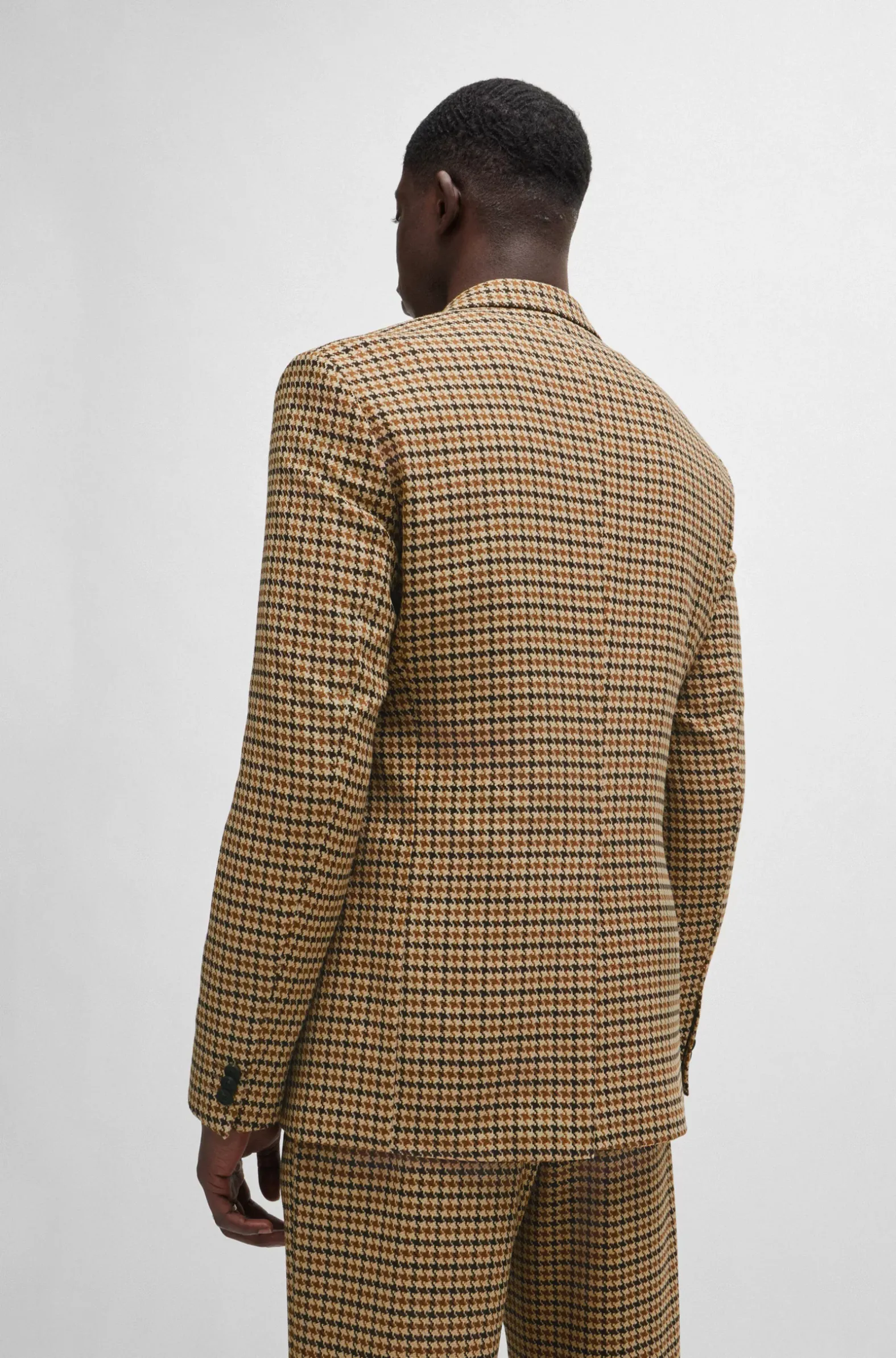 Hugo Boss Extra-Slim-Fit Jacket in Houndstooth Stretch Material DK