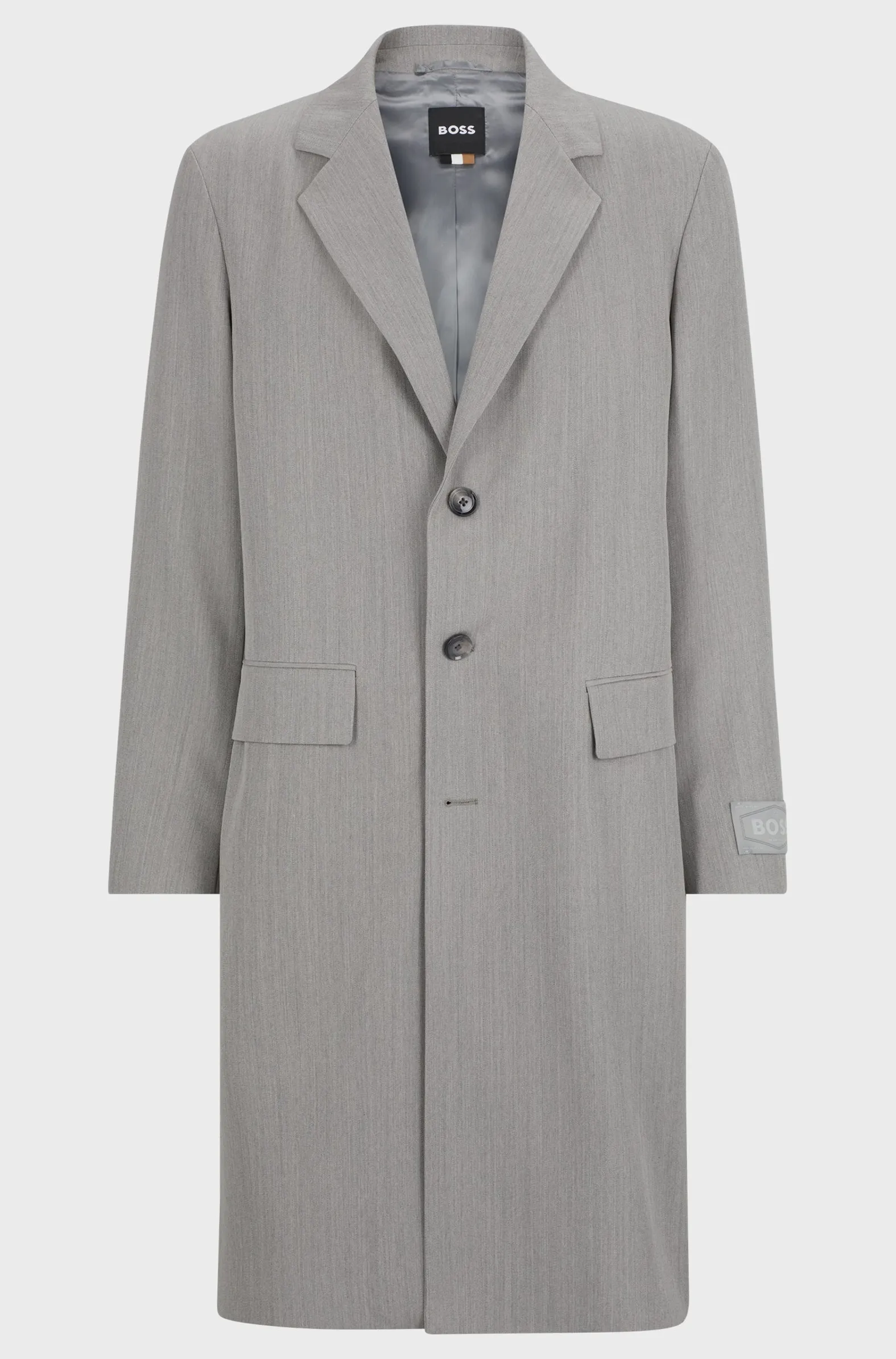 Hugo Boss Virgin wool Overcoat Silver