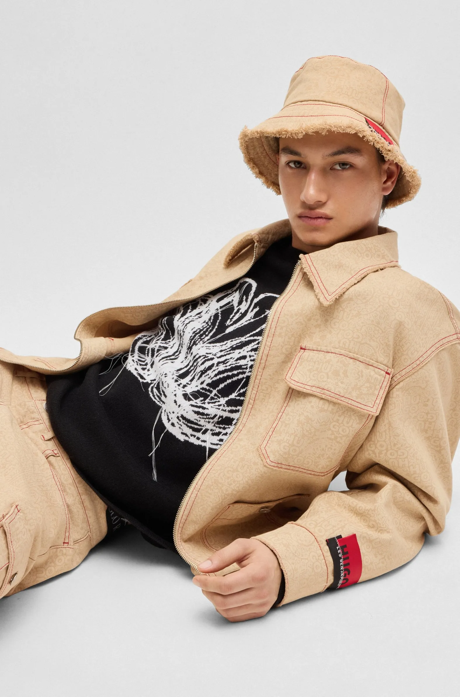 Hugo Boss HUGO x Les Benjamins relaxed-fit jacket with all-over