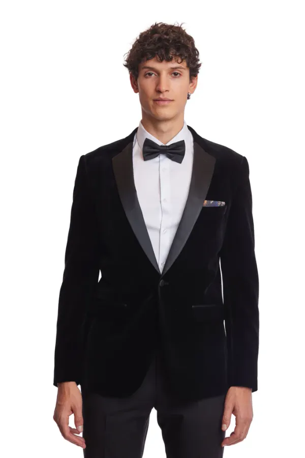 PAISLEY & GRAY Osborne Notch Tux Jacket Black Velvet