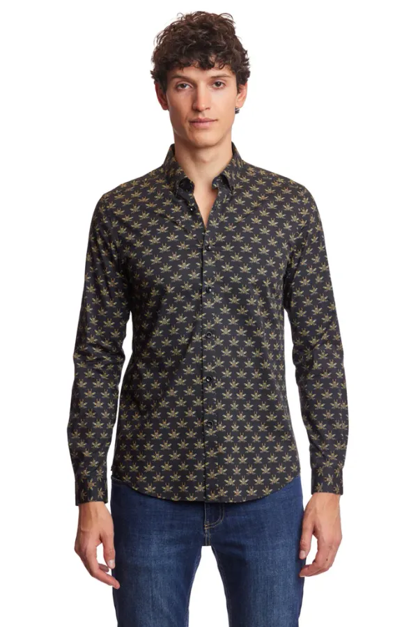 PAISLEY & GRAY Brian Button Down BLACK BEES