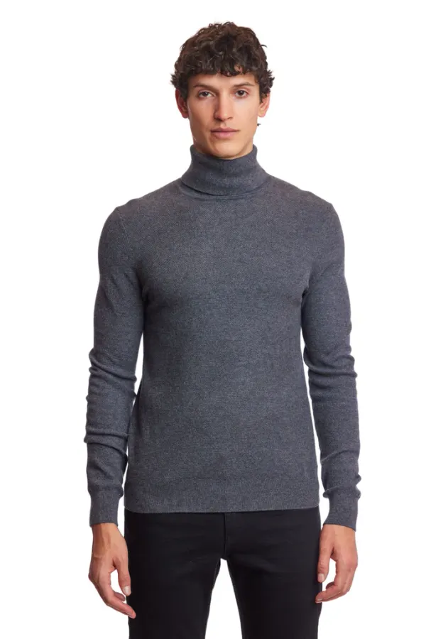 PAISLEY & GRAY Micro Diamond Turtleneck Storm