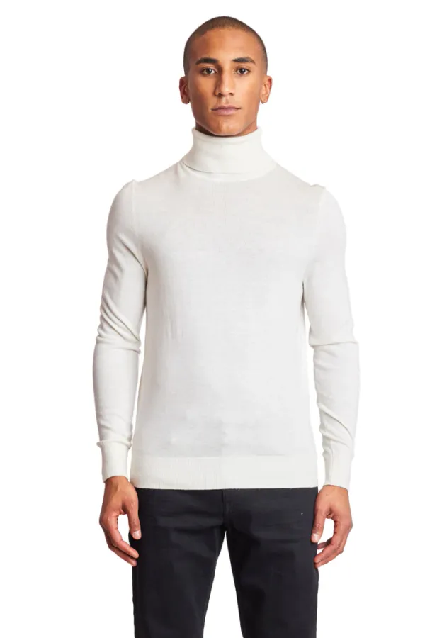 PAISLEY & GRAY Luxe Fine Gauge Turtleneck IVORY