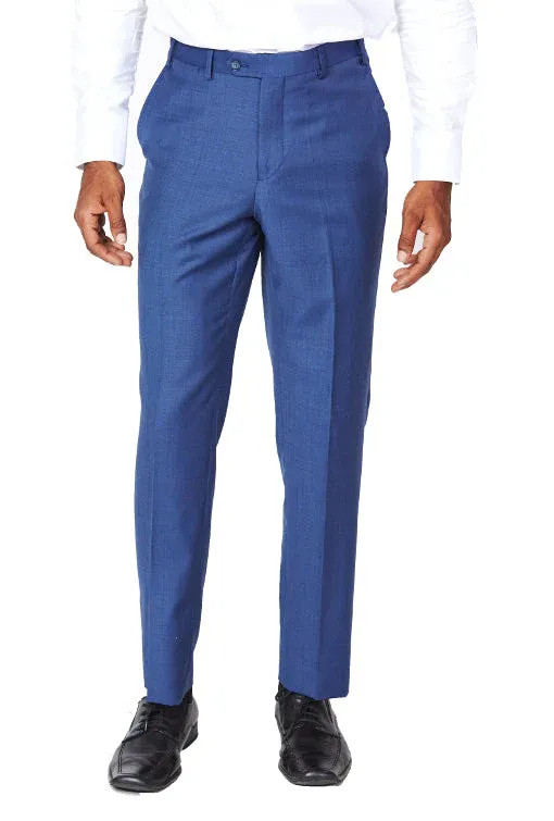 Bresciani Clothing Royal Blue 100% Wool Pants Royal Blue
