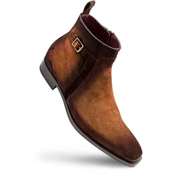 Mezlan Shoes Umbra Plain Toe Zip Boot BROWN