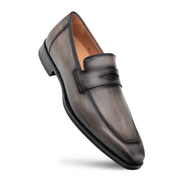 Mezlan Shoes Avenue Rubber Sole Penny Loafer GREY