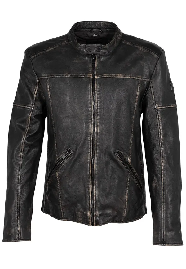 Mauritius Leather Mauritius Aryn Regular Fit Leather Jacket Vintage Black