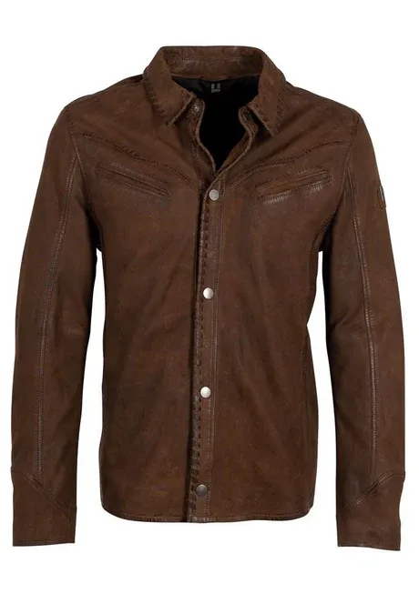 Mauritius Leather Mauritius Woodly Comfort Fit Leather Jacket BROWN