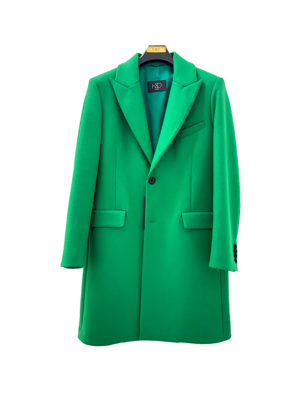 HISO Ethan Green Wool and Cashmere Coat GREEN