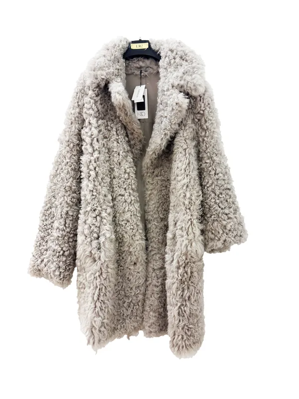 HISO Cairo Shearling Coat sesame
