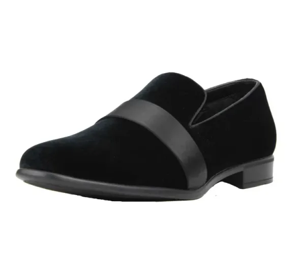 Island Shoes Black Velvet Formal Loafers