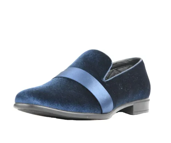 Island Shoes Navy Velvet Formal Loafers