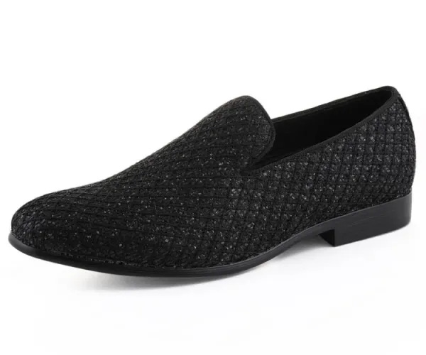 Island Shoes Bolano Sarlo Glitter Formal Loafers BLACK