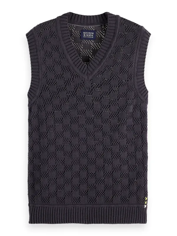 Scotch & Soda Knitted V-Neck Vest Black