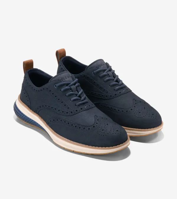 COLE HAAN ØriginalGrand Energyweave Wingtip Oxfords Navy/Ivory