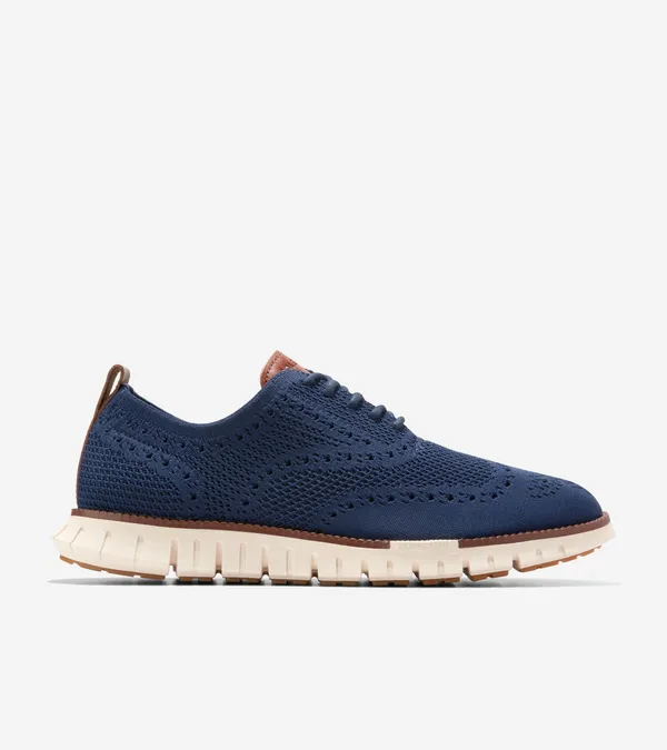 COLE HAAN ZERØGRAND Remastered Stitchlite™ Wingtip Oxfords BLUE